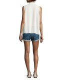 Le Cutoff Cuffed Denim Shorts, Plummer