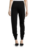 Dover Cashmere Drawstring Jogger Pants, Black