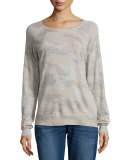 Camo Cashmere Raglan Sweater, Neige