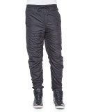 Nylon Quilted Track Pants, Black