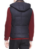 Hooded Flannel Puffer Vest