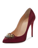 Coralita Crystal-Heart 100mm Red Sole Pump