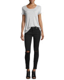 The Ankle Skinny Ripped Jeans, B[Air] Black