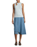 Caia Cutout Jersey Tank, Blue