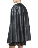 Leather Cape Vest, Black