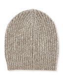 Men's Cashmere Knit Beanie Hat, Oatmeal
