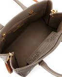 Pandora Demi Lace-Cut Crocodile Satchel Bag