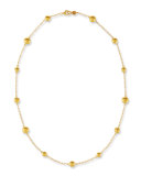 Lentil Station Necklace in 24K Gold, 18"