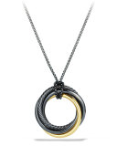 Black & Gold Crossover Pendant on Chain