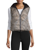 Febe-Erre Snake-Print Reversible Puffer Vest