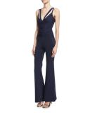 Frederik Ribbon Bandage Sleeveless Jumpsuit, Blue