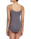 Seamless V-Neck Cotton Camisole, Ebony