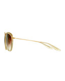 Universal Fit Aviatress Aviator Sunglasses, Champagne