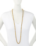 Long Ethiopian Opal & Black Spinel Necklace