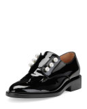 Masculine Pearly Patent Loafer, Black