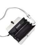 Minato Mini Leather Top-Handle Bag, White/Black