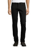 Slim-Fit Straight-Leg Jeans, Black