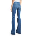 Love Story Flare-Leg Side-Slit Jeans with Released Hem, Angelic