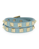 Rockstud Double-Wrap Leather Bracelet