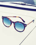 Janina Peaked Sunglasses, Havana