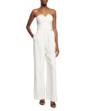 Strapless Sweetheart Belted Jumpsuit 