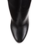 Vitish Leather 100mm Red Sole Knee Boot, Black