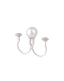 South Sea Pearl & Diamond Twin Shank Ring, Size 6/8