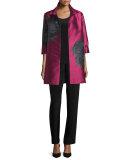 Rio Rose Open-Front Party Jacket, Deep Pink/Black
