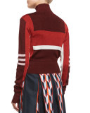 Colorblock Turtleneck Sweater, Red