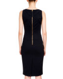 Shadow Sleeveless Sheath Dress, Navy