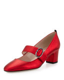 Tartt Leather Mary Jane Pump, Poison Red