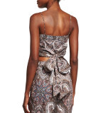 Epoque Paisley-Print Wrap Top