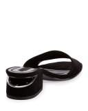 Lou Suede Block-Heel Mule, Black