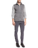 Wool/Cashmere Zip-Up Vest, Heather Cinder