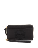 Harper Leather Phone Wristlet, Black