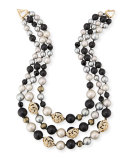 Three-Strand Beaded Futurist Necklace
