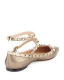 Rockstud Caged Ballerina Flat, Sasso