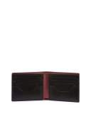 Calf Leather Bi-Fold Wallet, Burgundy