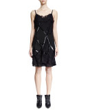 Sleeveless Embellished Cage Sheath Dress, Black