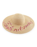Bunny Embroidered Sun Hat, Sand/Pink