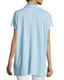 Short-Sleeve Organic Linen High-Low Tunic