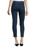 10 Inch Skinny Capri Jeans with Slit, Clean Dark Paz