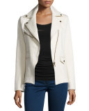 Stretch Jacket w/ Striped Hoodie Dickey, Ecru