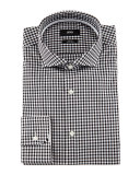 Jery Slim-Fit Gingham Dress Shirt, Black/White