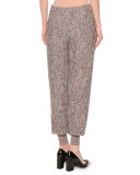 Mid-Rise Boucle Jogger Pants, Camel/Gray