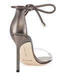 Estro Leather & PVC Ankle-Wrap Sandal