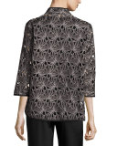 Laser Leaf Embroidered Jacket 
