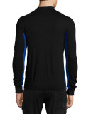 Colorblock Crewneck Sweater, Navy