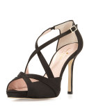 fensano strappy suede sandal, black