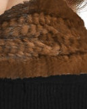 Mink Fur Pull-Thru Scarf w/ Rosette, Whiskey